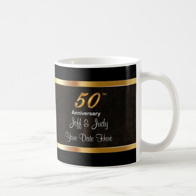 Caneca De Café 50th Aniversário de casamento (Direita)