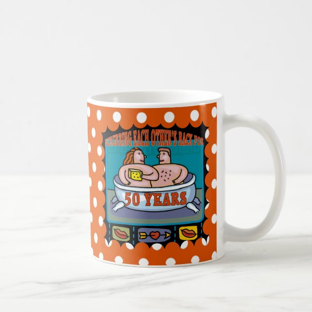 Caneca De Café 50th Presentes do aniversário de casamento (Direita)