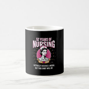 Caneca De Café 52 Anos de Enfermagem Merecendo uma Medalha Enferm