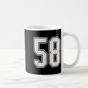 Caneca De Café 58 White Vintage Número 58 Sports Fan Jersey Styl