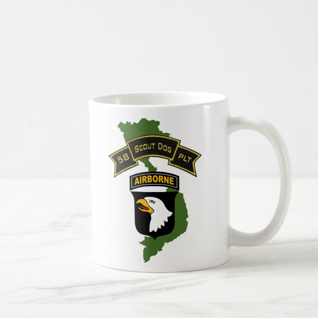 Caneca De Café 58th Copo de café do pelotão 101ID do cão do (Direita)
