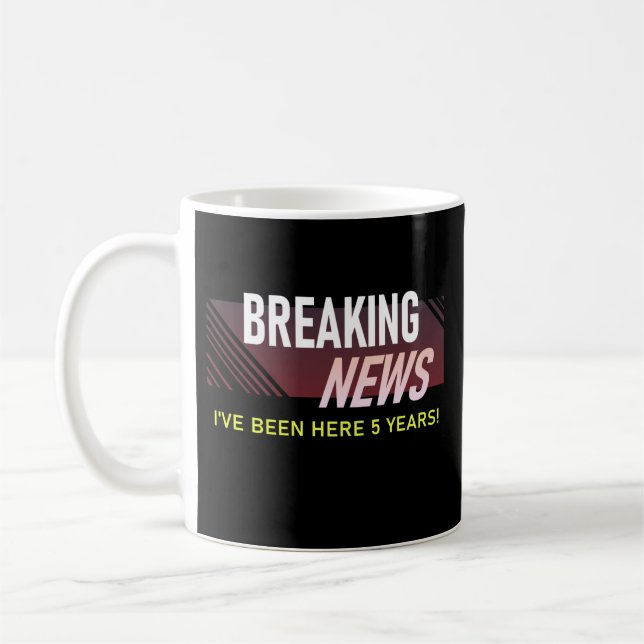 Caneca De Café 5 Anos de Aniversário no Trabalho Apreciação ao 5º (Esquerda)