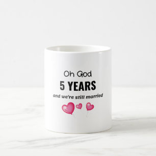 Caneca De Café 5 Casamento Aniversário Engraçado Presente para El