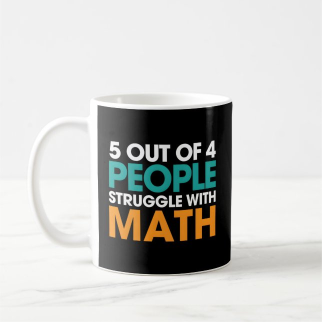 Caneca De Café 5 Em 4 Pessoas De Luta Com Matemática (Esquerda)