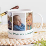 Caneca De Café 5 Foto Com Amor Pai Dia de os pais 2023 Verde<br><div class="desc">Uma linda caneca de dia de os pais personalizada com 5 fotos,  te amo tipografia de pai e nomes de crianças.</div>