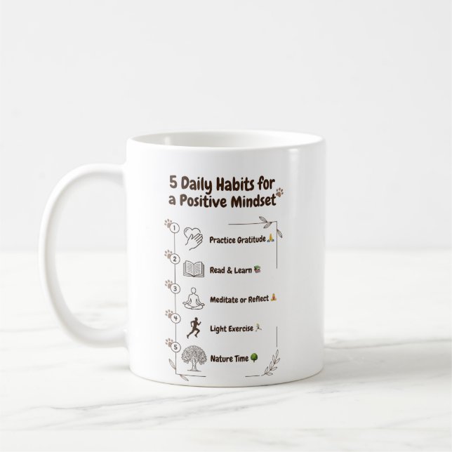 Caneca De Café 5 Hábitos para uma Mentalidade Mais Brilhante (Esquerda)
