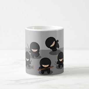 Caneca De Café 5 Pequenos ninjas