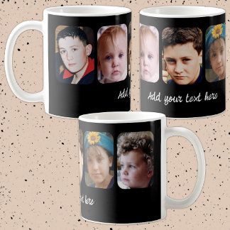 Caneca De Café 5 photo collage add text black