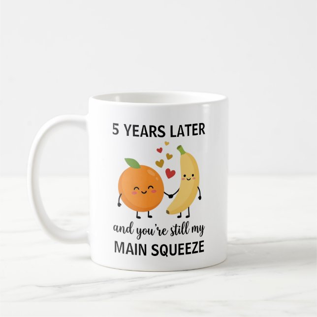 Caneca De Café 5th Anniversary Coffee Cup Fruit Anniversary (Esquerda)