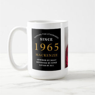 Caneca De Café 60º aniversário de 1965 Dourado preto Adicionar no