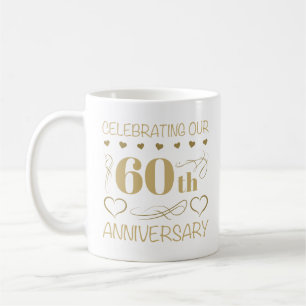 Caneca De Café 60º aniversário de casamento