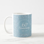 Caneca De Café 60º aniversário do "Hearts Confetti"<br><div class="desc">Projetado para coordenar com a nossa coleção do 60º aniversário do Hearts Confetti. Com corações delicados confete. Personalize com suas informações especiais de aniversário de 60 anos de diamante em letra chic. Projetado por Thisnotme©</div>