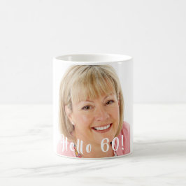 Caneca De Café 60º aniversário foto personalizada saudação 60 mul
