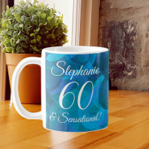 60 e Sensational Elegant Ocean Blue Birthday