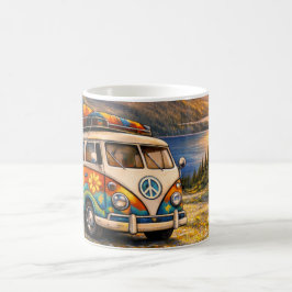 Caneca De Café 60s Retro Traveler Hippie Bus Camper Van Lake Life