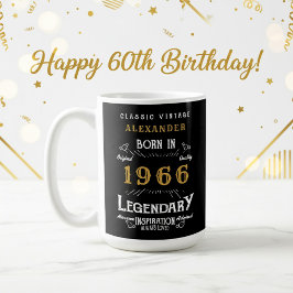 Caneca De Café 60th Birthday 1966 Legendary Retro