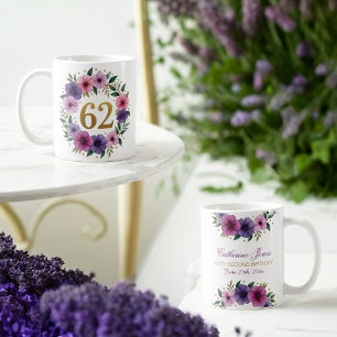 Caneca De Café 62ª Cama de Aniversário - Fraqueza Floral com Núme