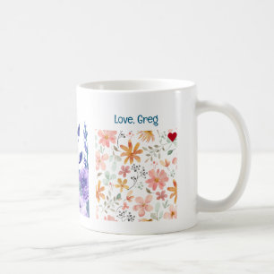 Caneca De Café 65º Aniversário Flores Adoram Elegante Moderno Flo