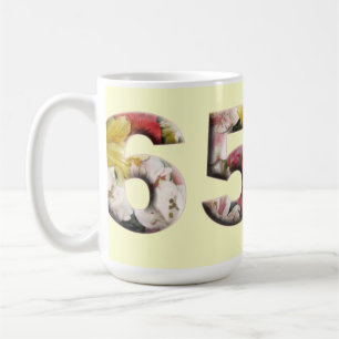 Caneca De Café 65 milestone floral mug 65.º aniversário