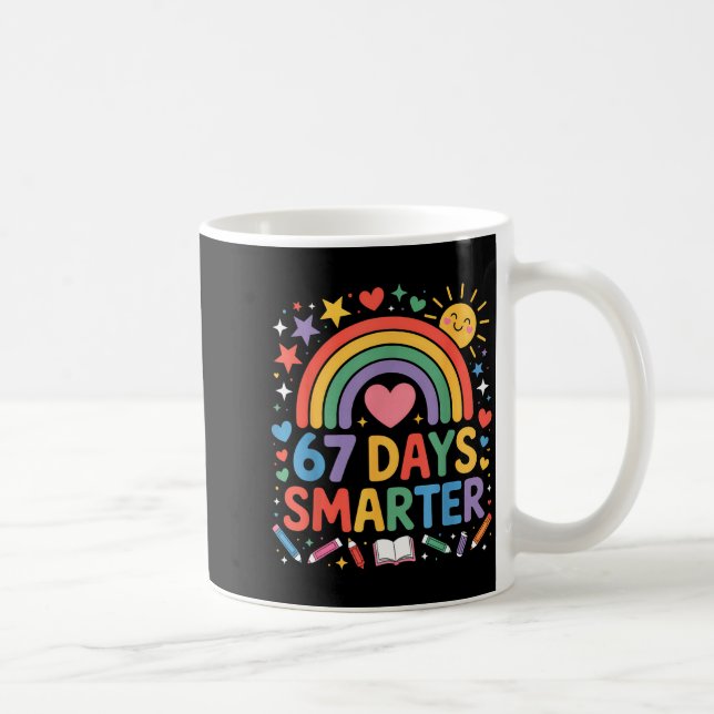 Caneca De Café 67º Dia De Memória Escolar 67 Dias Mais Inteligent (Direita)
