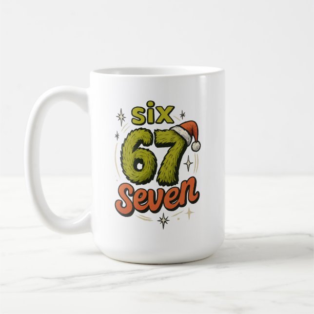 Caneca De Café 67, 6-7 meme, 6 7 engraçado, 67 natal (Esquerda)