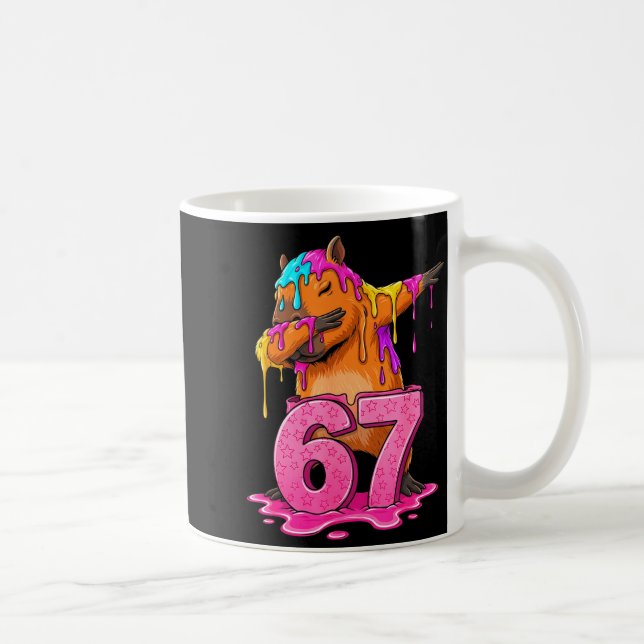 Caneca De Café 67 Animals Funny 67 Brainrot Youth Kids Capybara 6 (Direita)