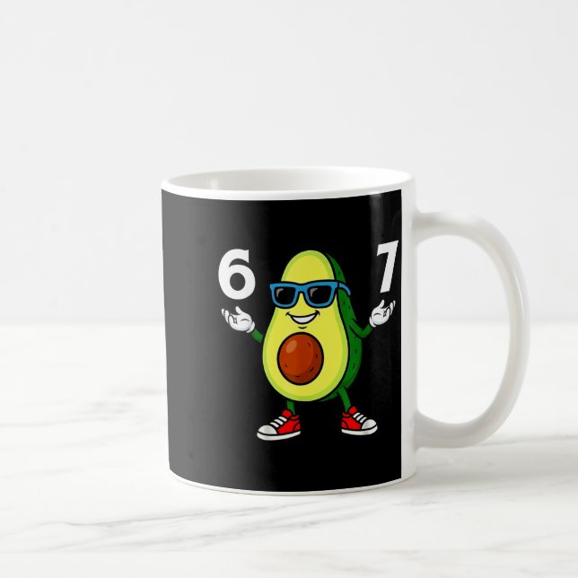 Caneca De Café 67 Avocado 6 7 Funny Cool Six Seven Meme Cartoon B (Direita)