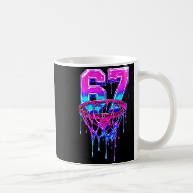 Caneca De Café 67 Basketball Drip Six Seven Funny  (Direita)