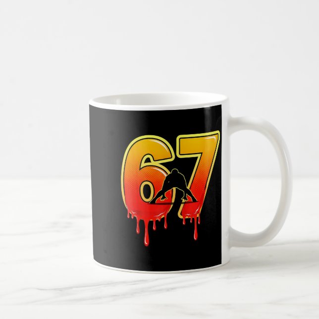 Caneca De Café 67 Brainrot Youth Wrestling Drip - Funny Kids 67  (Direita)