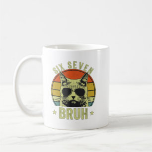 Caneca De Café 67 Bruh Gato Meme Seis Sete 6 7 Crianças Meninos H