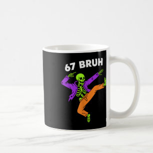 Caneca De Café 67 Bruh Halloween Dabbing Esqueleto Meme 6 7 Númer