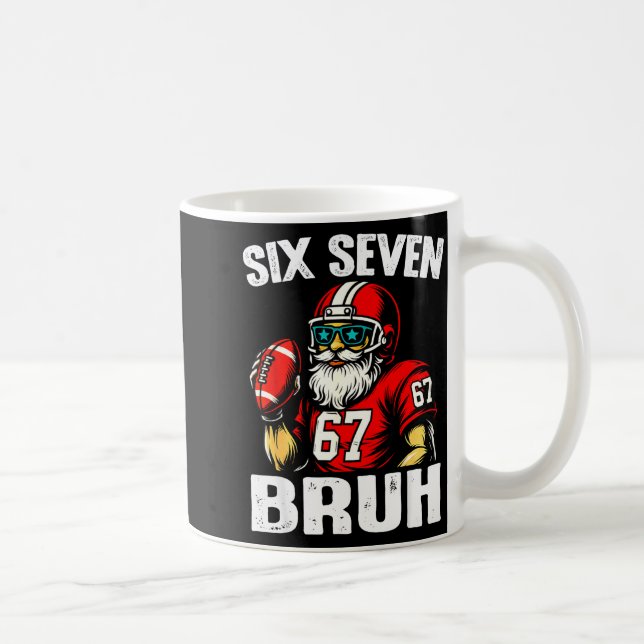 Caneca De Café 67 Bruh Meme Christmas Football Santa Six Seven  (Direita)