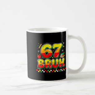 Caneca De Café 67 Bruh Meme Engraçado Humor Retrô Escolar Históri