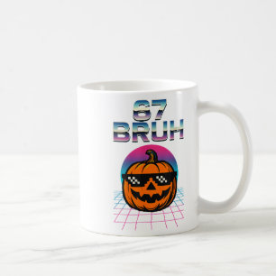 Caneca De Café 67 Bruh Meme Halloween Pumpkin 6 7 Brainrot Seis S