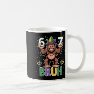 Caneca De Café 67 Bruh Seis Sete Meme Mardi Gras Pé Grande Sasqua