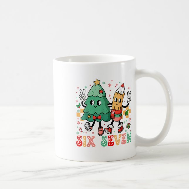 Caneca De Café 67 Camisa Para Professores 67 Meme Seis Sete Natal (Direita)
