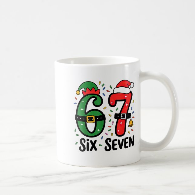 Caneca De Café 67 Christmas 6 7 Meme Six Seven Xmas  (Direita)