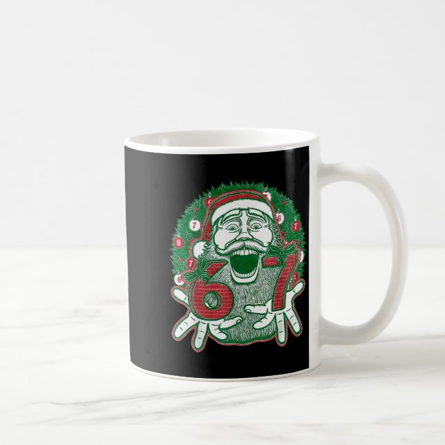 Caneca De Café 67 Christmas Funny Six Seven Meme Brainrot Santa C (Direita)