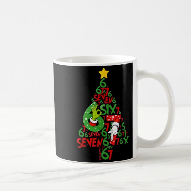 Caneca De Café 67 Christmas Tree Xmas Holiday Six Seven Meme Brai (Direita)