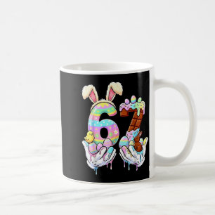 Caneca De Café 67 coelho coelhinho fofo meme engraçado seis sete