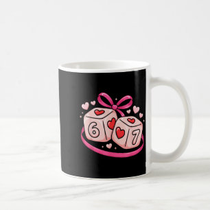 Caneca De Café 67 Dados Dia dos Namorados Seis Sete Corações 6-7