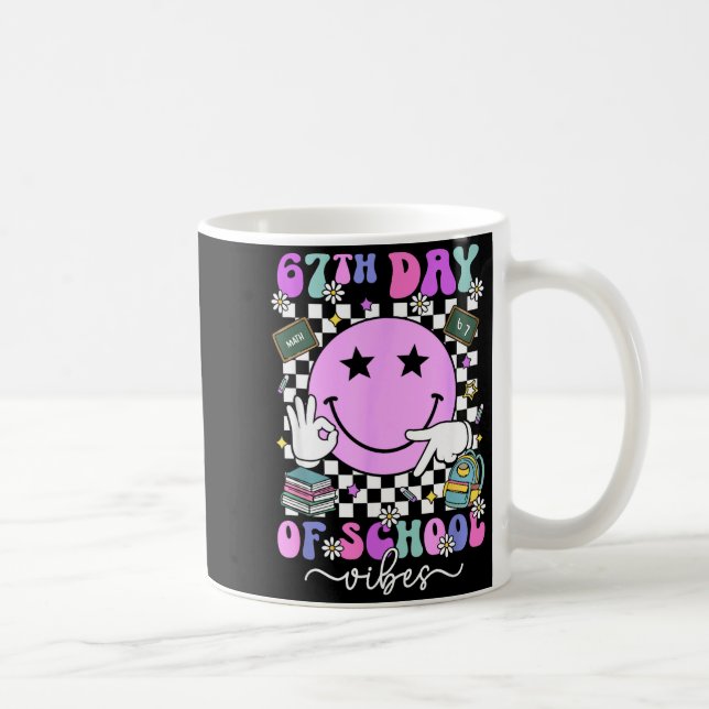 Caneca De Café 67 Days Of School Meme 100th Day Of School Vibes S (Direita)