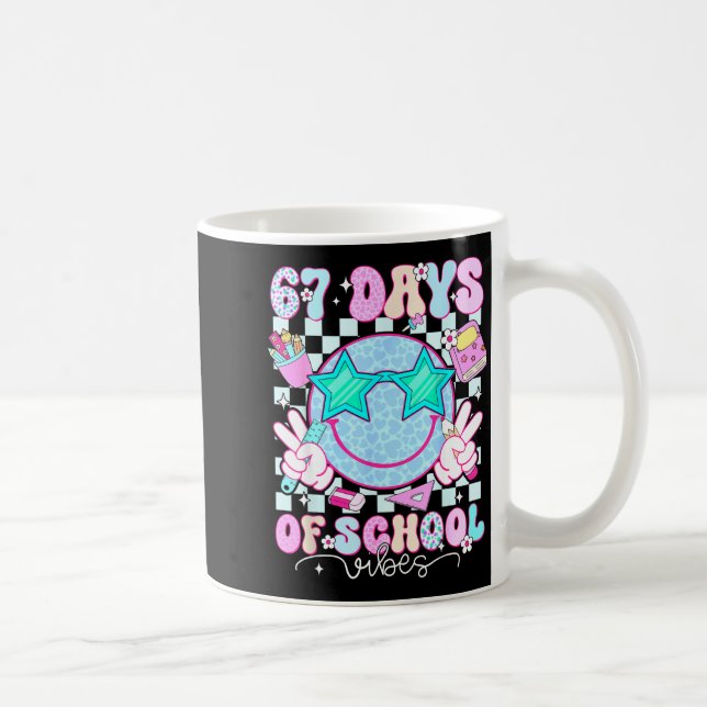 Caneca De Café 67 Days Of School Vibes Meme 100th Day Of School S (Direita)