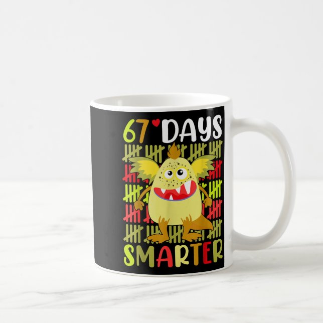 Caneca De Café 67 Days Smarter Little Monster 67th Day School Gir (Direita)
