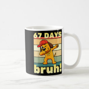 Caneca De Café 67 Dias De Escola Bruh Meme Divertido Professores 