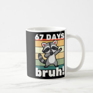 Caneca De Café 67 Dias De Escola Bruh Meme Engraçado Meninos Cria
