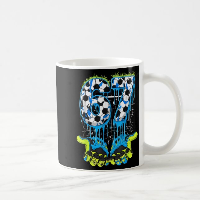 Caneca De Café 67 Drip Soccer Gen Alpha Slang Six Seven Meme  (Direita)