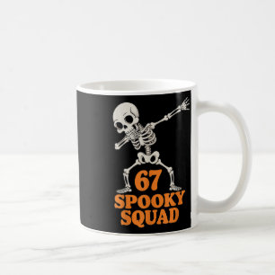 Caneca De Café 67 Equipe Assustadora Esqueleto de Halloween 