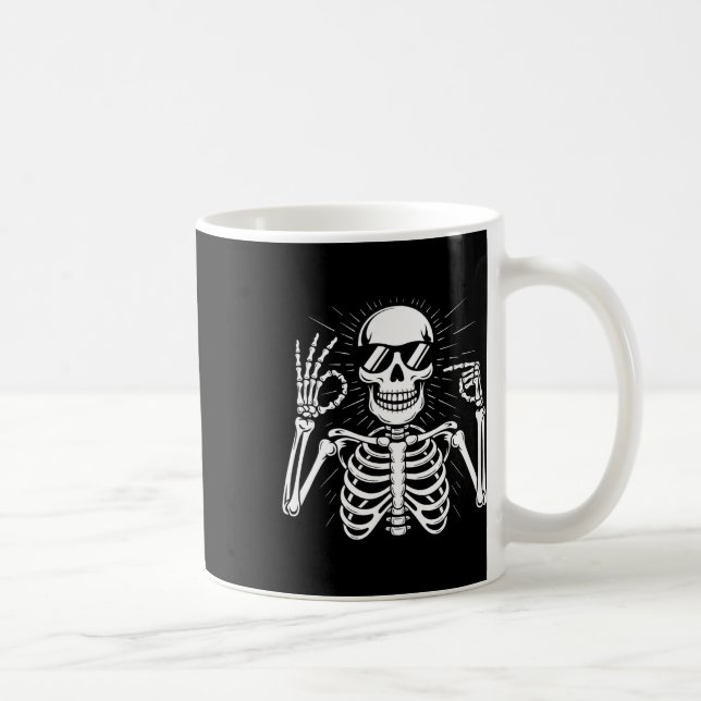 Caneca De Café 67 Esqueleto Seis Sete Halloween  (Direita)