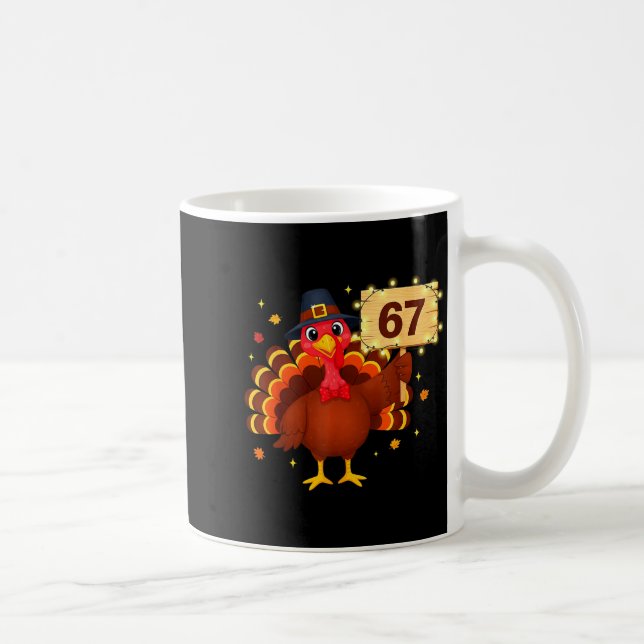 Caneca De Café 67 Funny Thanksgiving Turkey Meme Six Seven 6 7 Gi (Direita)